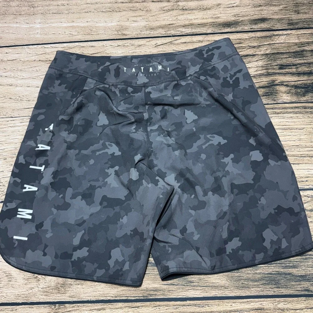 Tatami Grappling Shorts Men 36 XL Grey Camo BJJ MMA Jiu Jitsu Fight Wear